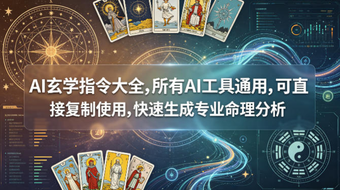 AI玄学指令大全,所有AI工具通用,可直接复制使用,快速生成专业命理分析选优云网创选优云网创