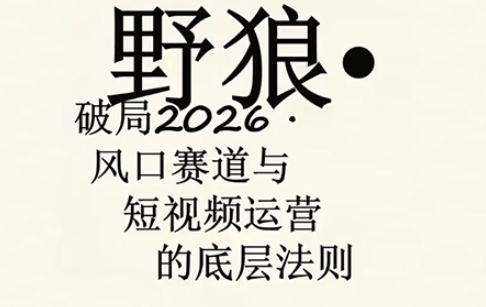 野狼团队·多平台实操运营课,覆盖AI口播、服装、好物、漫剪等热门玩法(更新4月29日)选优云网创选优云网创