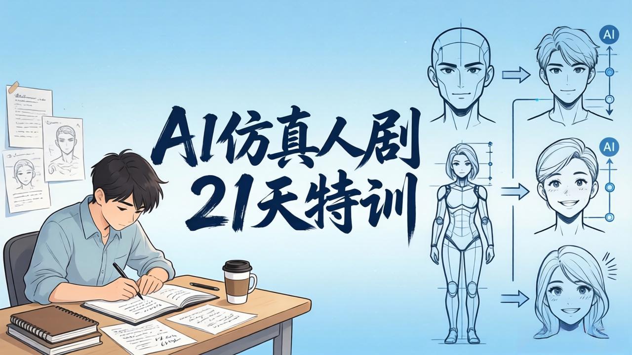 AI仿真人剧21天特训-更新:从剧本到成片全流程实战,掌握角色一致性与变现方法选优云网创选优云网创