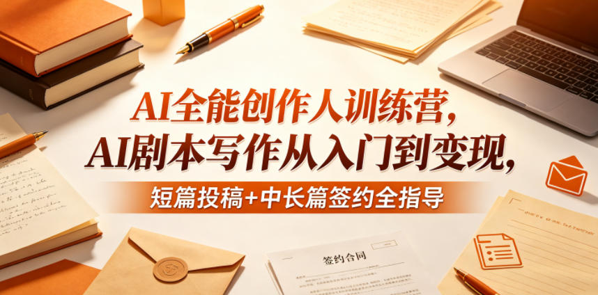 AI全能创作人训练营,AI剧本写作从入门到变现,短篇投稿+中长篇签约全指导选优云网创选优云网创