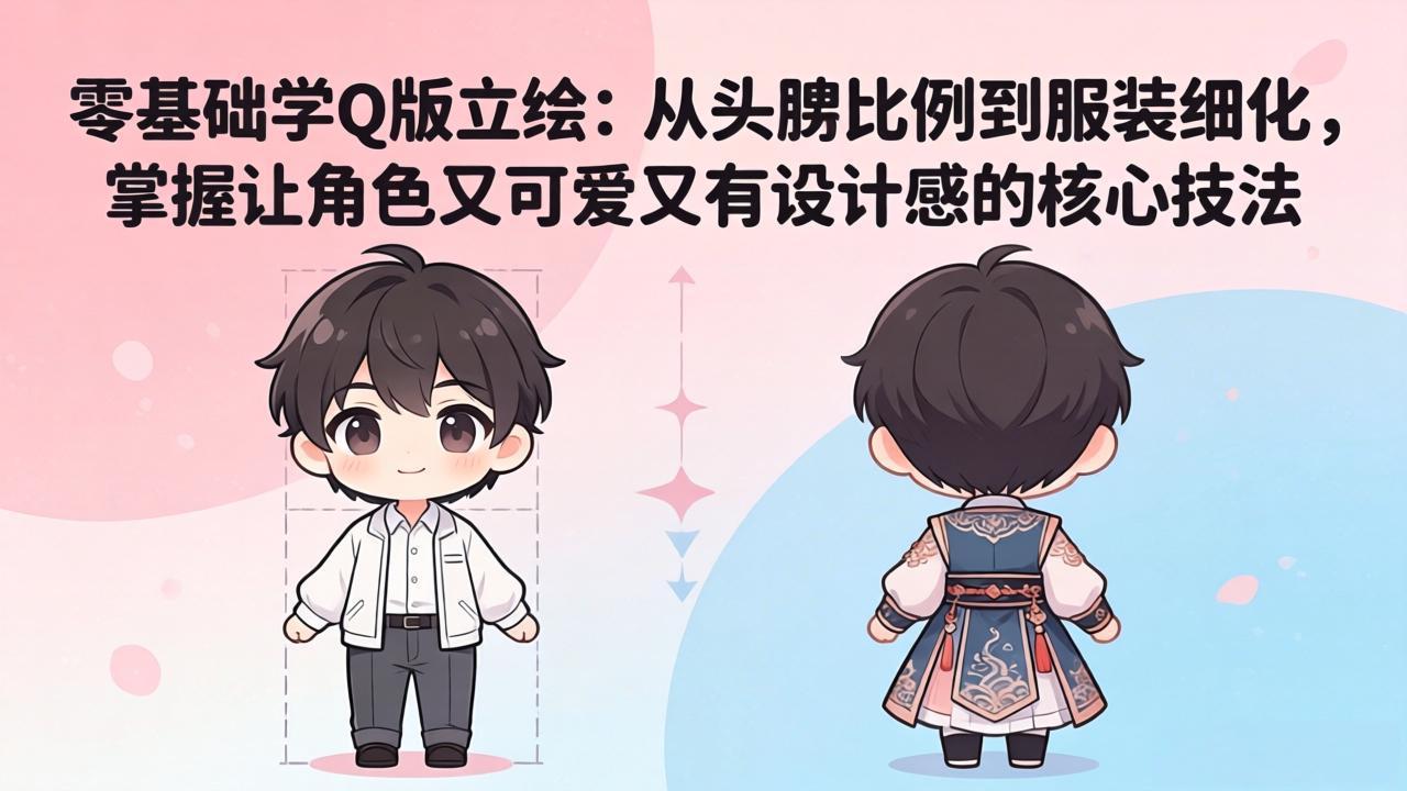 零基础学Q版立绘:从头身比例到服装细化,掌握让角色又可爱又有设计感的核心技法选优云网创选优云网创