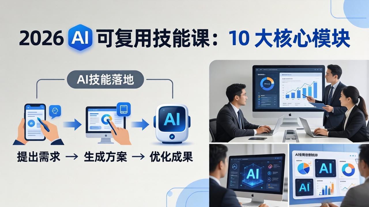 2026AI可复用技能-4月新课：10大核心模块，手把手教你把AI用进工作、产出成果选优云网创选优云网创