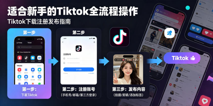 Tiktok下载注册发布，适合新手的Tiktok全流程操作选优云网创选优云网创
