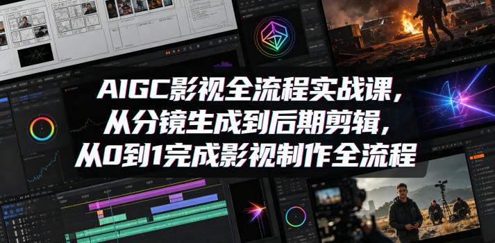 AIGC影视全流程实战课，从分镜生成到后期剪辑，从0到1完成影视制作全流程选优云网创选优云网创