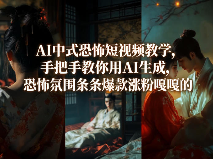 AI中式恐怖短视频教学,手把手教你用AI生成,恐怖氛围条条爆款涨粉嘎嘎的选优云网创选优云网创