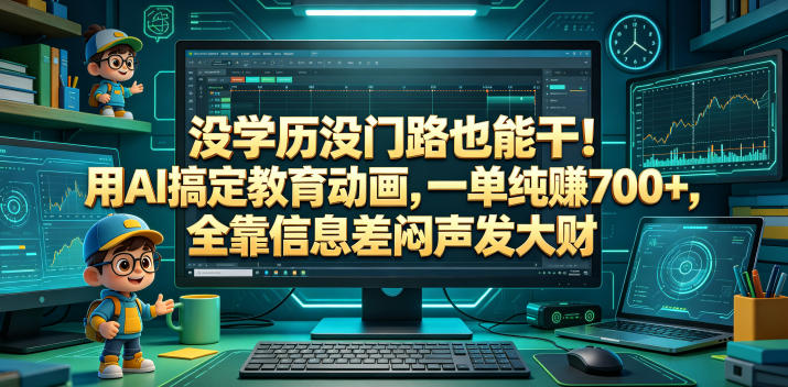 没学历没门路也能干!用AI搞定教育动画,一单纯賺700+,全靠信息差闷声发大财【揭秘】选优云网创选优云网创