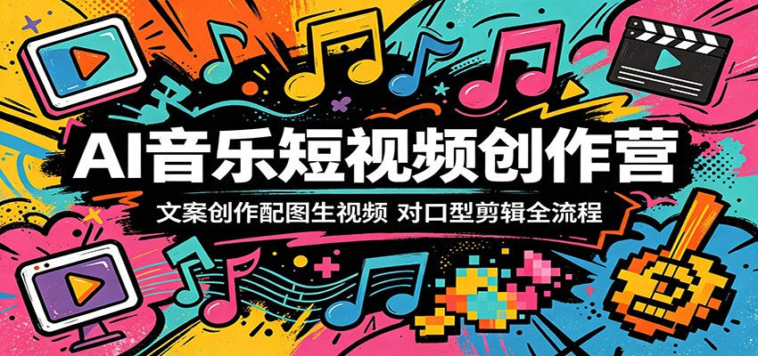 AI音乐短视频创作营:文案创作配图生视频,对口型剪辑全流程选优云网创选优云网创