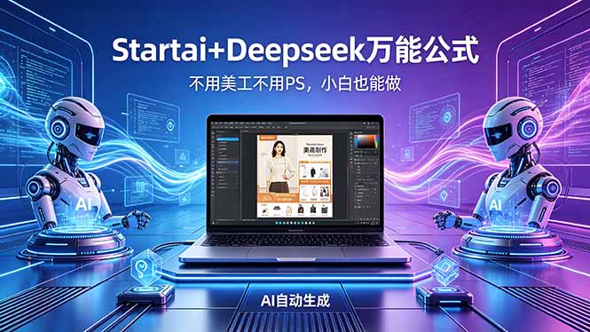 AI自动做电商详情页:Startai+Deepseek万能公式,不用美工不用PS,小白也能做选优云网创选优云网创