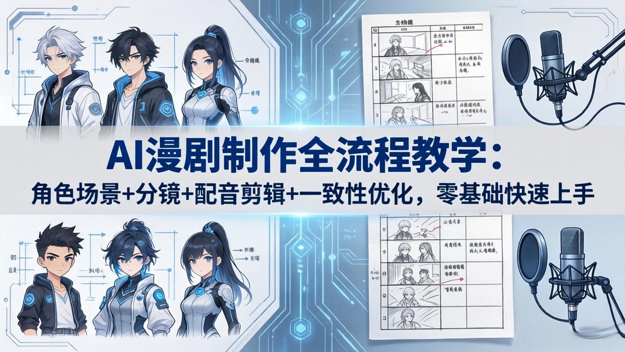 AI漫剧制作全流程教学:角色场景+分镜+配音剪辑+一致性优化,零基础快速上手选优云网创选优云网创