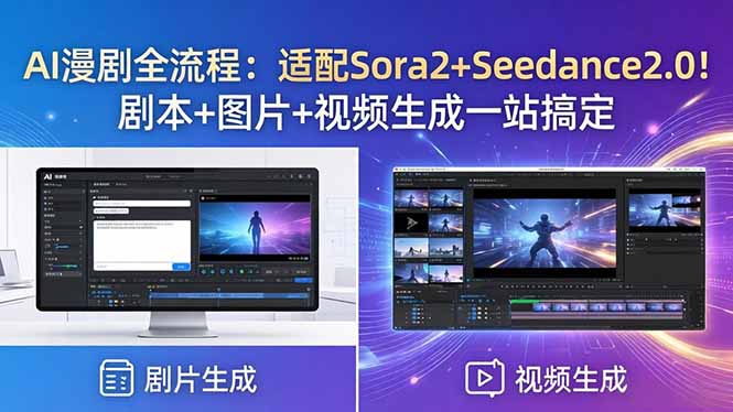 AI漫剧全流程:适配Sora2+Seedance2.0!剧本+图片+视频生成一站搞定选优云网创选优云网创