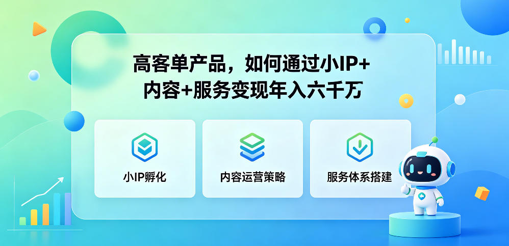 高客单产品,如何通过小IP+内容+服务变现年入六干W选优云网创选优云网创
