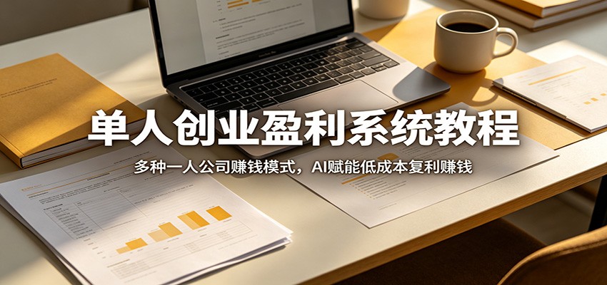单人创业盈利系统教程:多种一人公司赚钱模式,AI赋能低成本复利赚钱选优云网创选优云网创