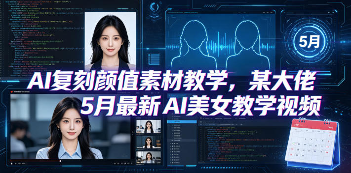 AI复刻颜值素材教学，某大佬5月最新AI美女教学视频，内含4月好物复刻教学选优云网创选优云网创