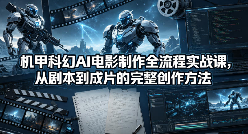 机甲科幻AI电影制作全流程实战课,从剧本到成片的完整创作方法选优云网创选优云网创