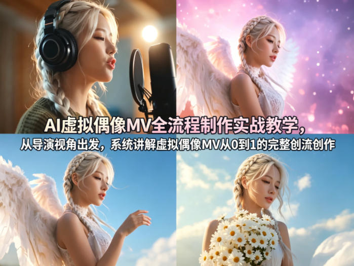 AI虚拟偶像MV全流程制作实战教学,从导演视角出发,系统讲解虚拟偶像MV从0到1的完整创作流程选优云网创选优云网创