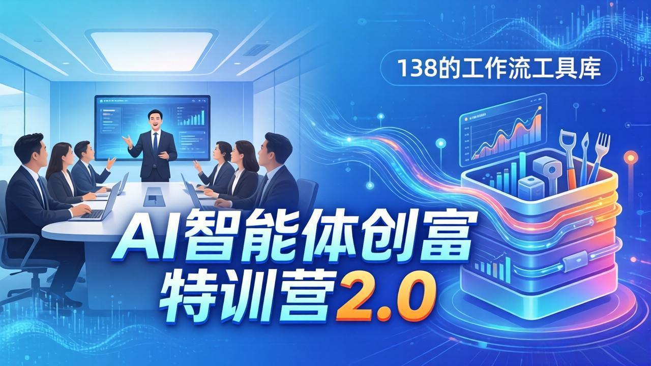AI智能体创富训练营2.0：3天闭门直播+视频课+工具库，从0到1搭建智能体附138个工作流选优云网创选优云网创