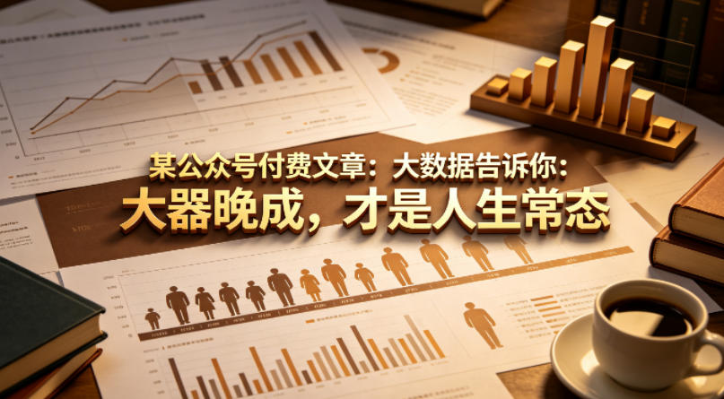 某公众号付费文章:大数据告诉你:大器晚成,才是人生常态选优云网创选优云网创