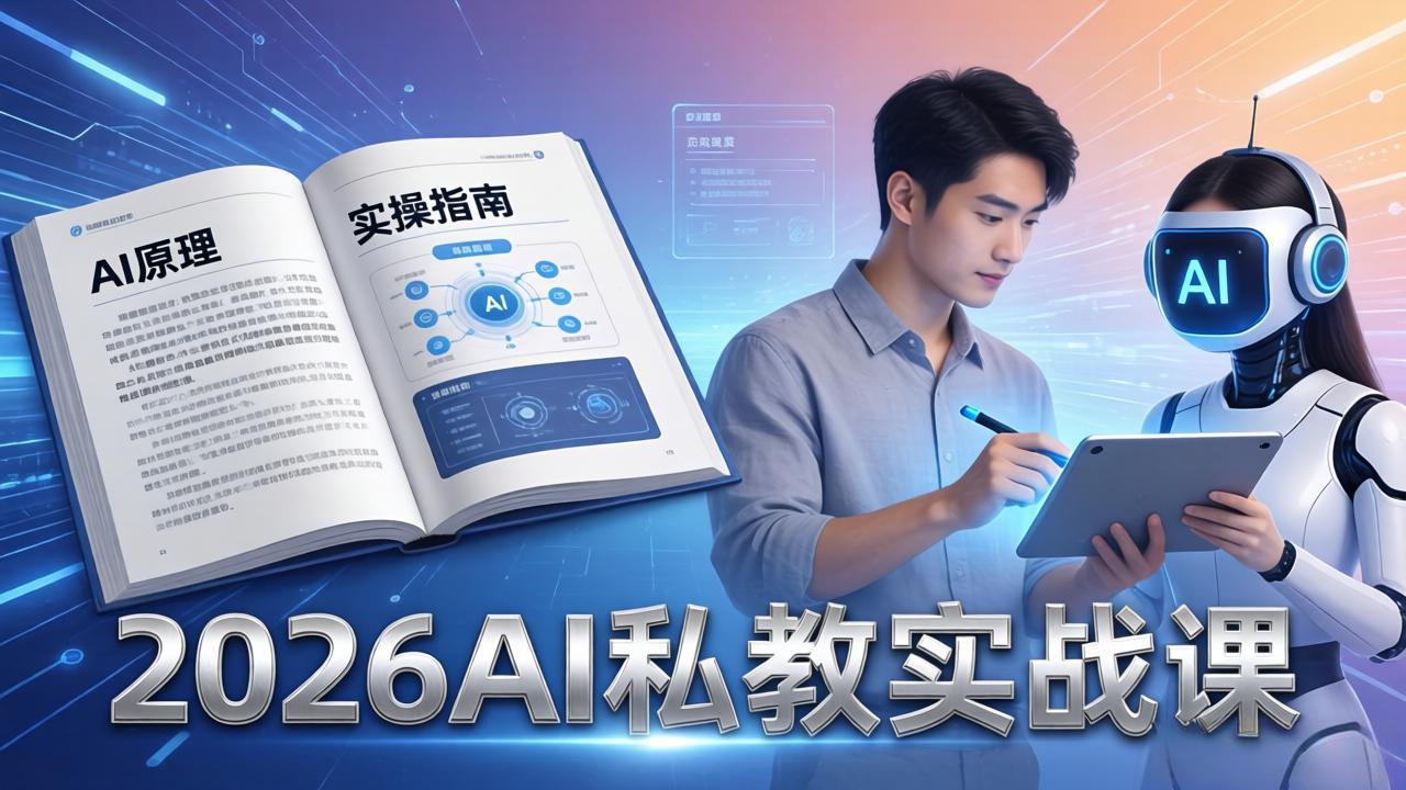 2026AI私教实战课：从AI原理到全场景实操，零基础学会用AI提效+单人单干创业选优云网创选优云网创
