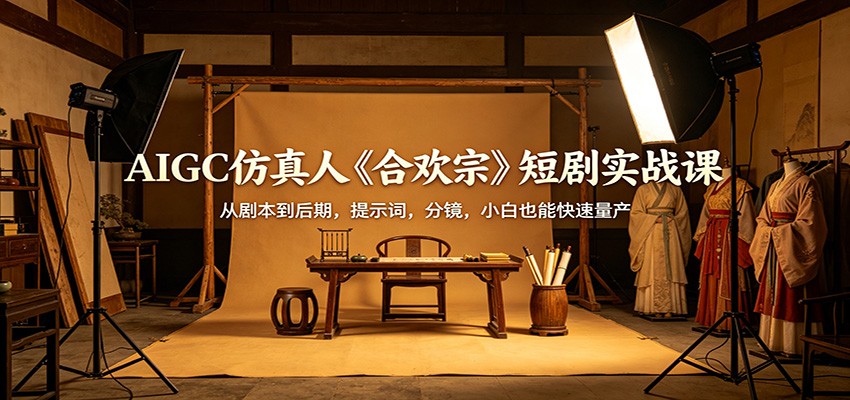 AIGC仿真人《合欢宗》短剧实战课:从剧本到后期,提示词,分镜,小白也能快速量产选优云网创选优云网创