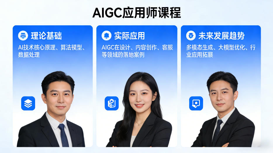 AIGC应用师课程,覆盖了AI技术的理论基础、实际应用、以及未来发展趋势选优云网创选优云网创