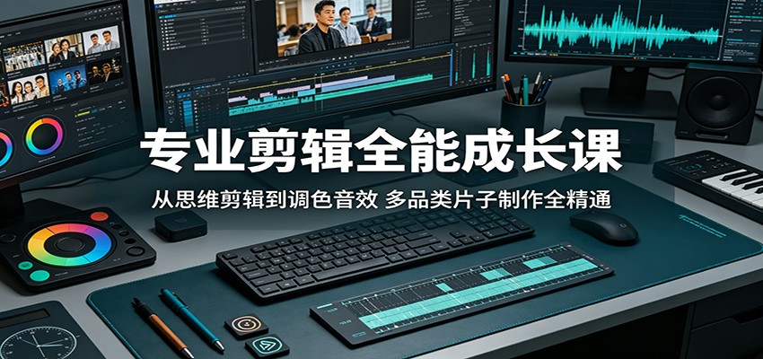 专业剪辑全能成长课:从思维剪辑到调色音效,多品类片子制作全精通选优云网创选优云网创