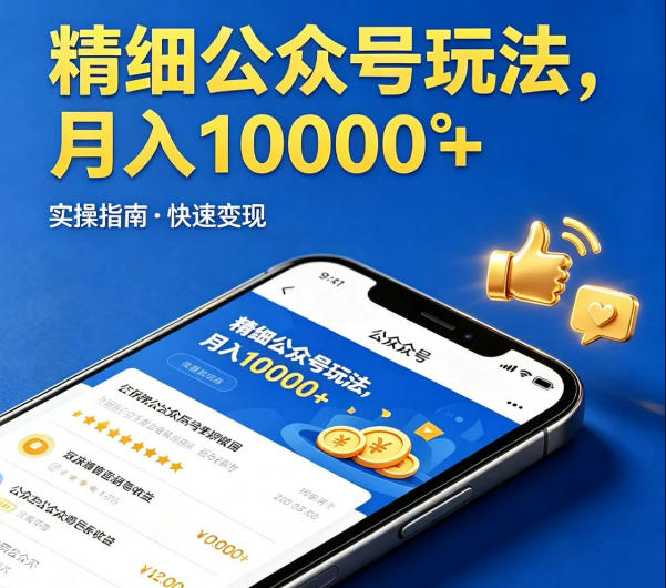 精细化公众号玩法，我们给你提供文章，你来负责发布，收益可观，月入1W+【揭秘】选优云网创选优云网创