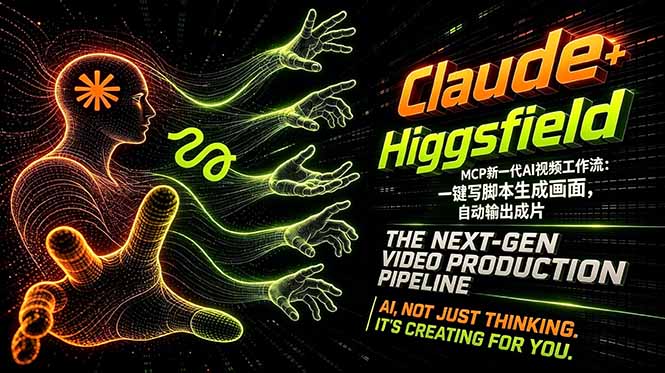 Claude+Higgsfield MCP新一代AI视频工作流：一键写脚本生成画面，自动输出成片选优云网创选优云网创