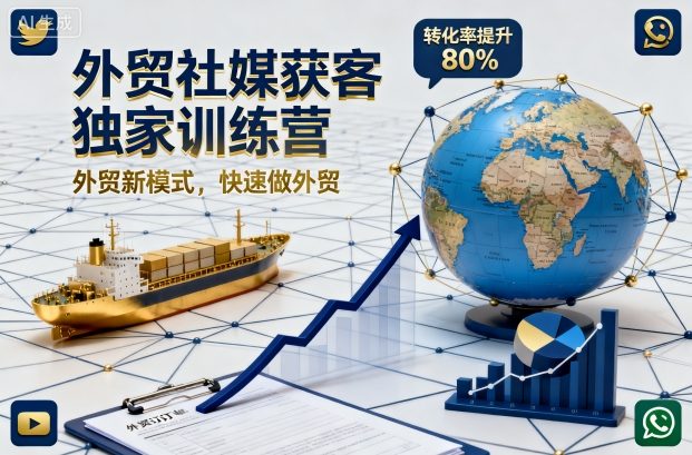 外贸社媒获客独家训练营,外贸新模式,快速做外贸(更新26年4月)选优云网创选优云网创