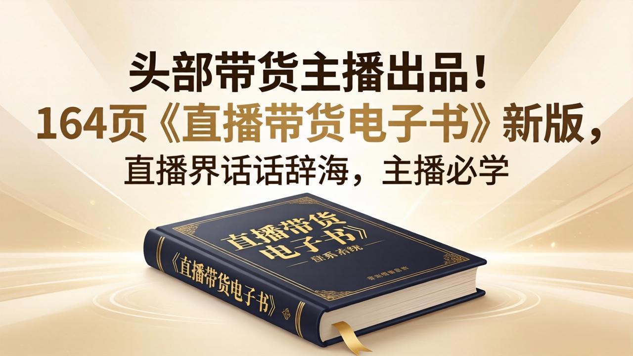 头部带货主播出品！164页《直播带货电子书》新版，直播界话术辞海，主播必学选优云网创选优云网创