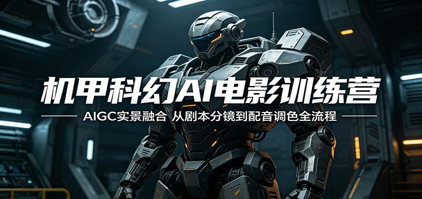 机甲科幻AI电影训练营:AIGC实景融合,从剧本分镜到配音调色全流程选优云网创选优云网创