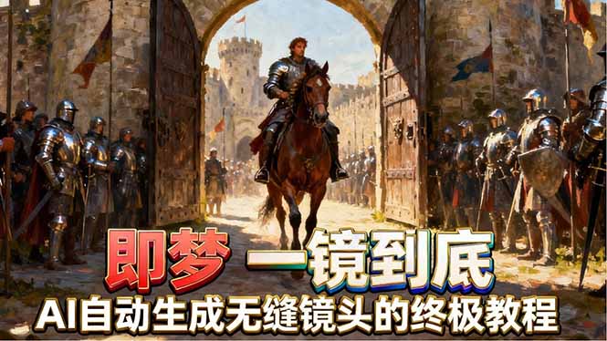 即梦AI一镜到底终极教程，智能补帧+运镜技巧，AI自动生成无缝丝滑长镜头高效出片选优云网创选优云网创