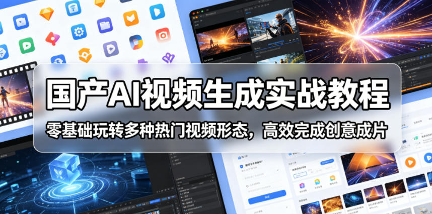 国产AI视频生成实战教程，零基础玩转多种热门视频形态，高效完成创意成片选优云网创选优云网创