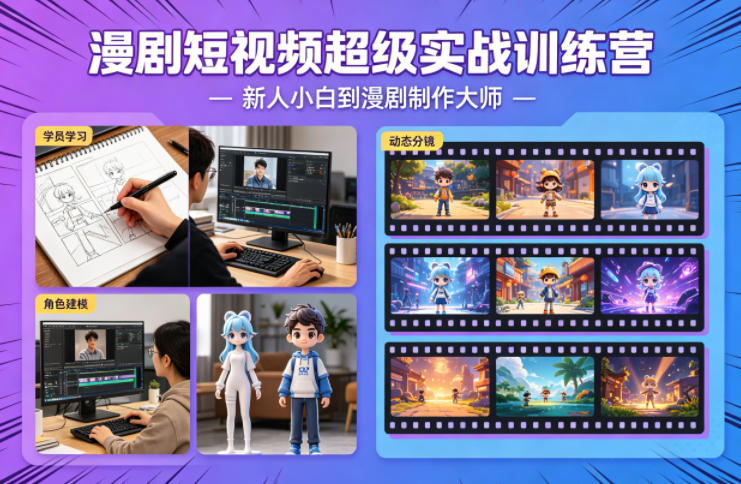 漫剧短视频超级实战训练营,新人小白到漫剧制作大师选优云网创选优云网创