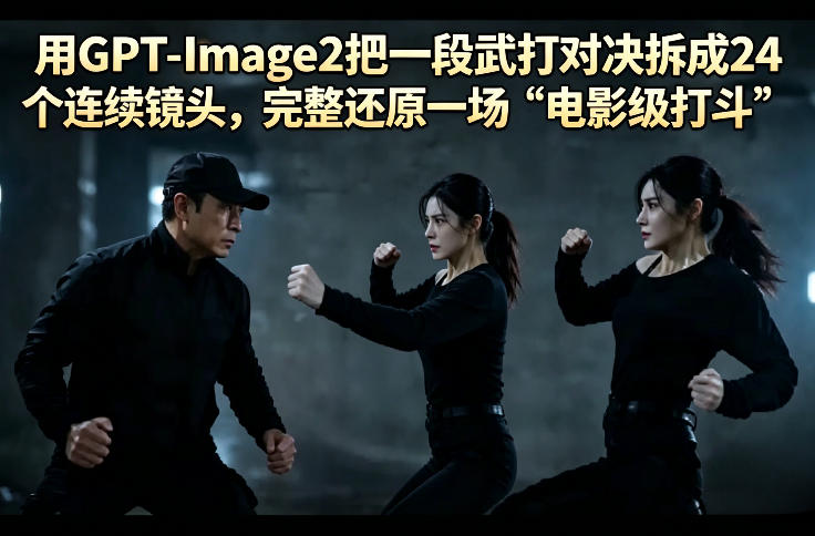 用GPT-Image2把一段武打对决拆成24个连续镜头,完整还原一场“电影级打斗”选优云网创选优云网创