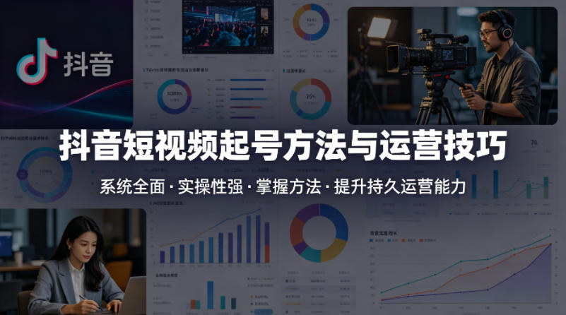 抖音短视频起号方法和运营技巧,内容系统全面实操性强,掌握起号方法,提升账号持久运营能力选优云网创选优云网创