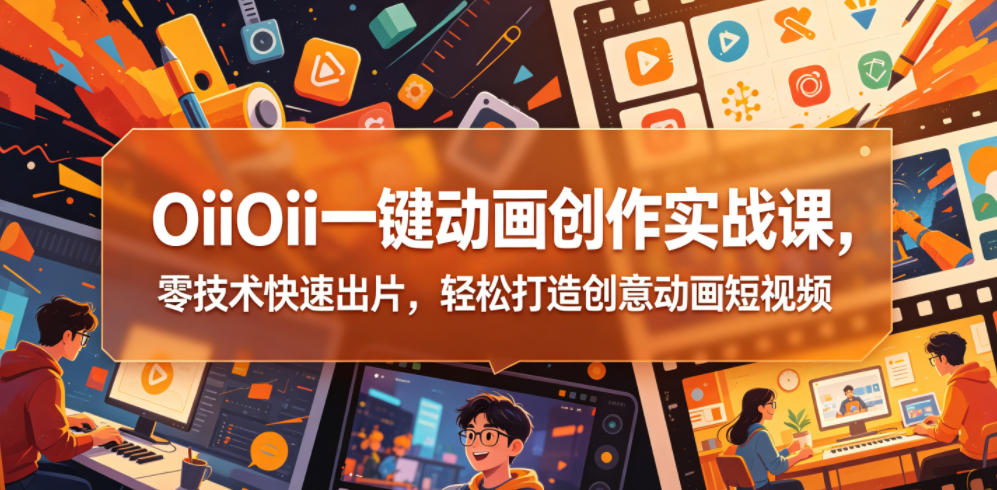 OiiOii一键动画创作实战课，零技术快速出片，轻松打造创意动画短视频选优云网创选优云网创