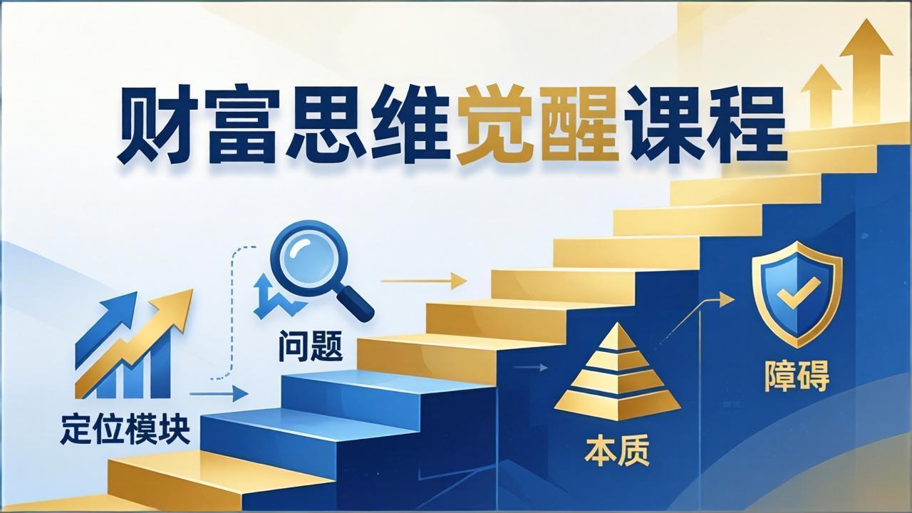 财富思维觉醒第十期：3天大课四大模块，精准定位问题看清本质，扫清人生障碍选优云网创选优云网创