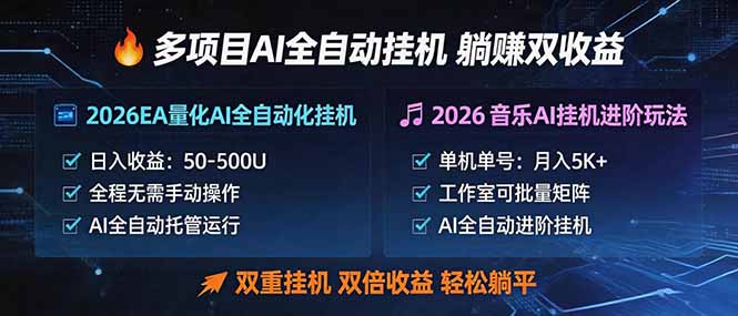 多项目AI自动挂机玩法:双重挂机,双倍收益,轻松躺平选优云网创选优云网创