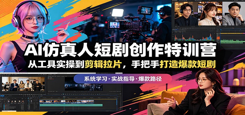 AI仿真人短剧创作特训营：从工具实操到剪辑拉片，手把手打造爆款短剧选优云网创选优云网创