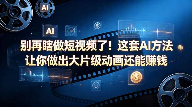 别再瞎做短视频了！这套 AI 方法让你做出大片级动画还能赚钱【原创双语字幕】选优云网创选优云网创