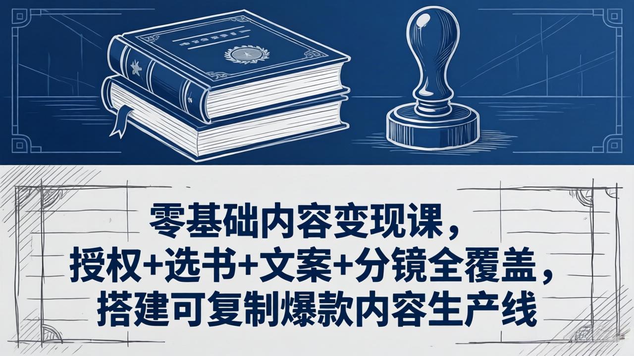 零基础内容变现课,授权+选书+文案+分镜全覆盖,搭建可复制爆款内容生产线选优云网创选优云网创