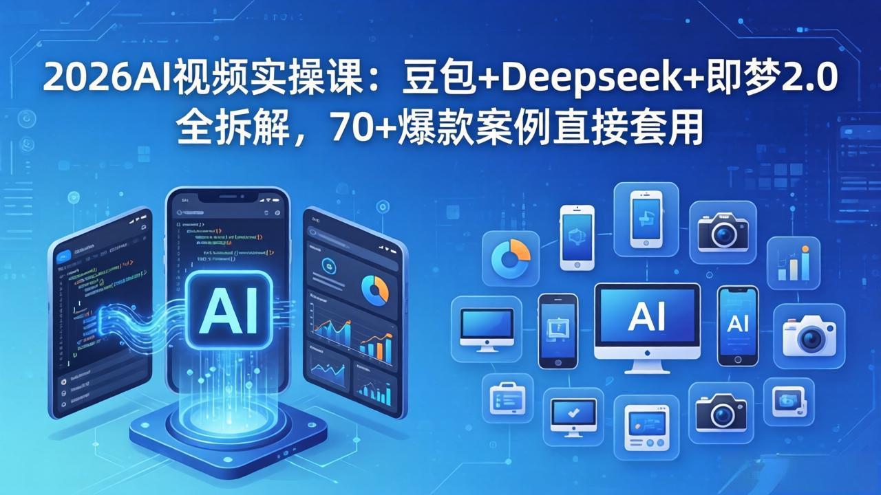 2026AI视频实操课:豆包+Deepseek+即梦2.0全拆解,70+爆款案例直接套用选优云网创选优云网创