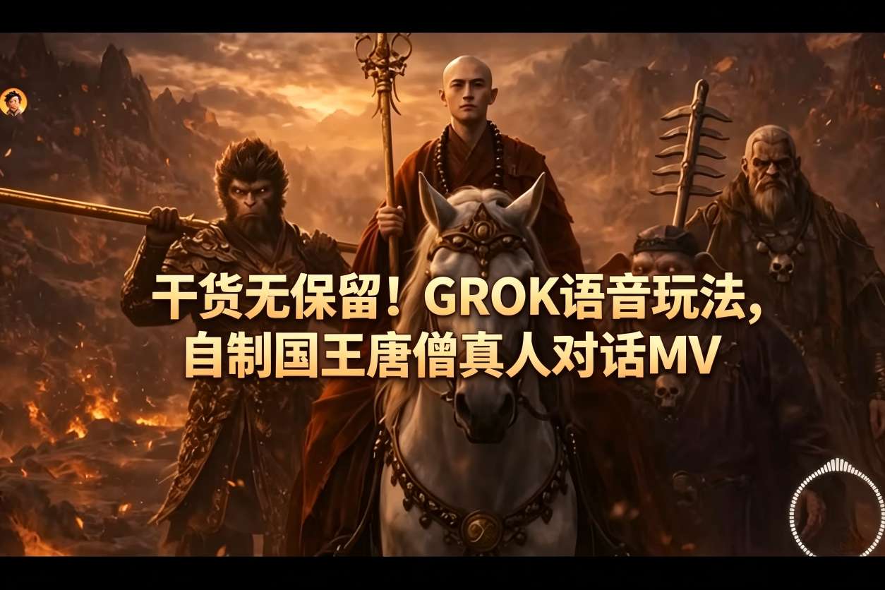 干货无保留！GROK语音玩法，自制国王唐僧真人对话MV选优云网创选优云网创