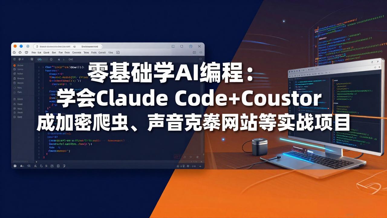 零基础学AI编程:学会Claude Code+Cursor完成加密爬虫、声音克隆网站等实战项目选优云网创选优云网创