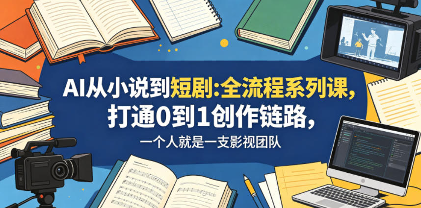 AI从小说到短剧全流程系列课,打通0到1创作链路,一个人就是一支影视团队选优云网创选优云网创