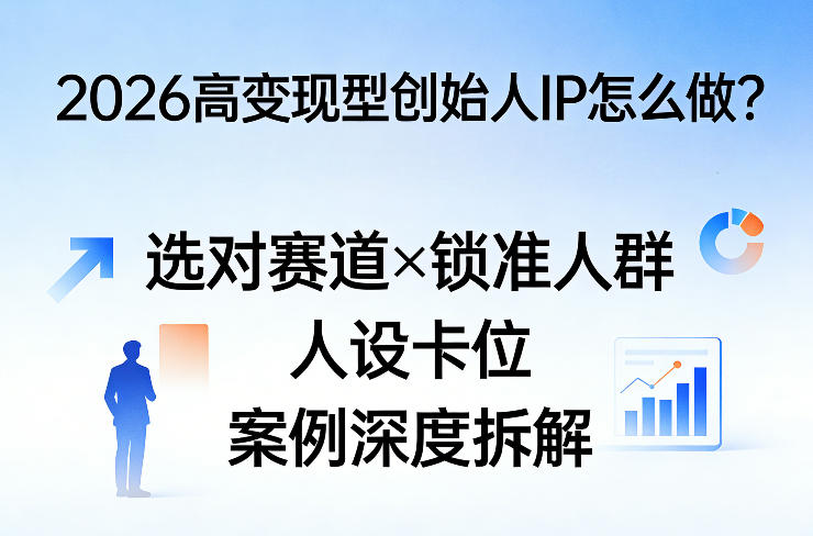2026高变现型创始人IP怎么做?选对赛道×锁准人群×人设卡位×案例深度拆解选优云网创选优云网创