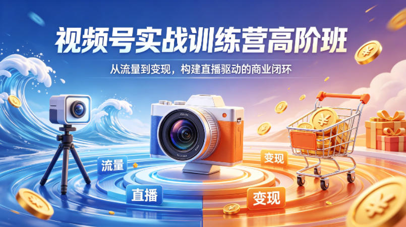 视频号实战训练营高阶班,从流量到变现,构建直播驱动的商业闭环(26年4月)选优云网创选优云网创