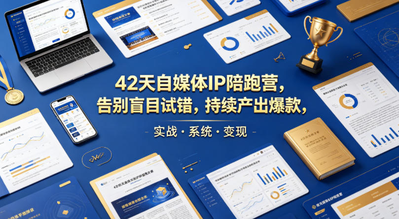 42天自媒体IP陪跑营,告别盲目试错,持续产出爆款,实战·系统·变现(更新2026)选优云网创选优云网创