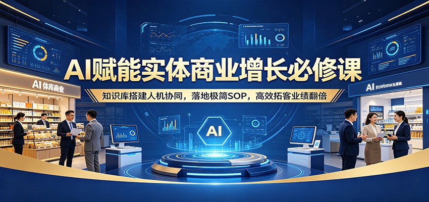 AI赋能实体商业增长必修课:知识库搭建人机协同,落地极简SOP,高效拓客业绩翻倍选优云网创选优云网创