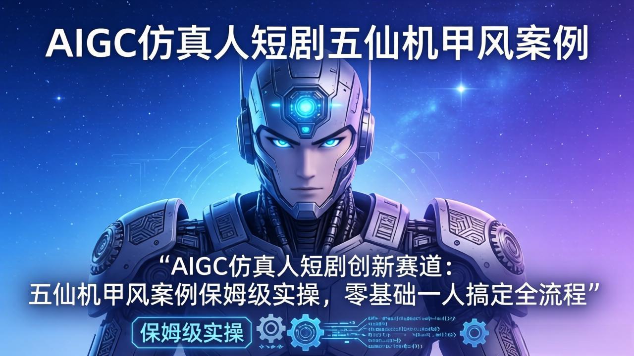 AIGC仿真人短剧创新赛道:五仙机甲风案例保姆级实操,零基础一人搞定全流程选优云网创选优云网创